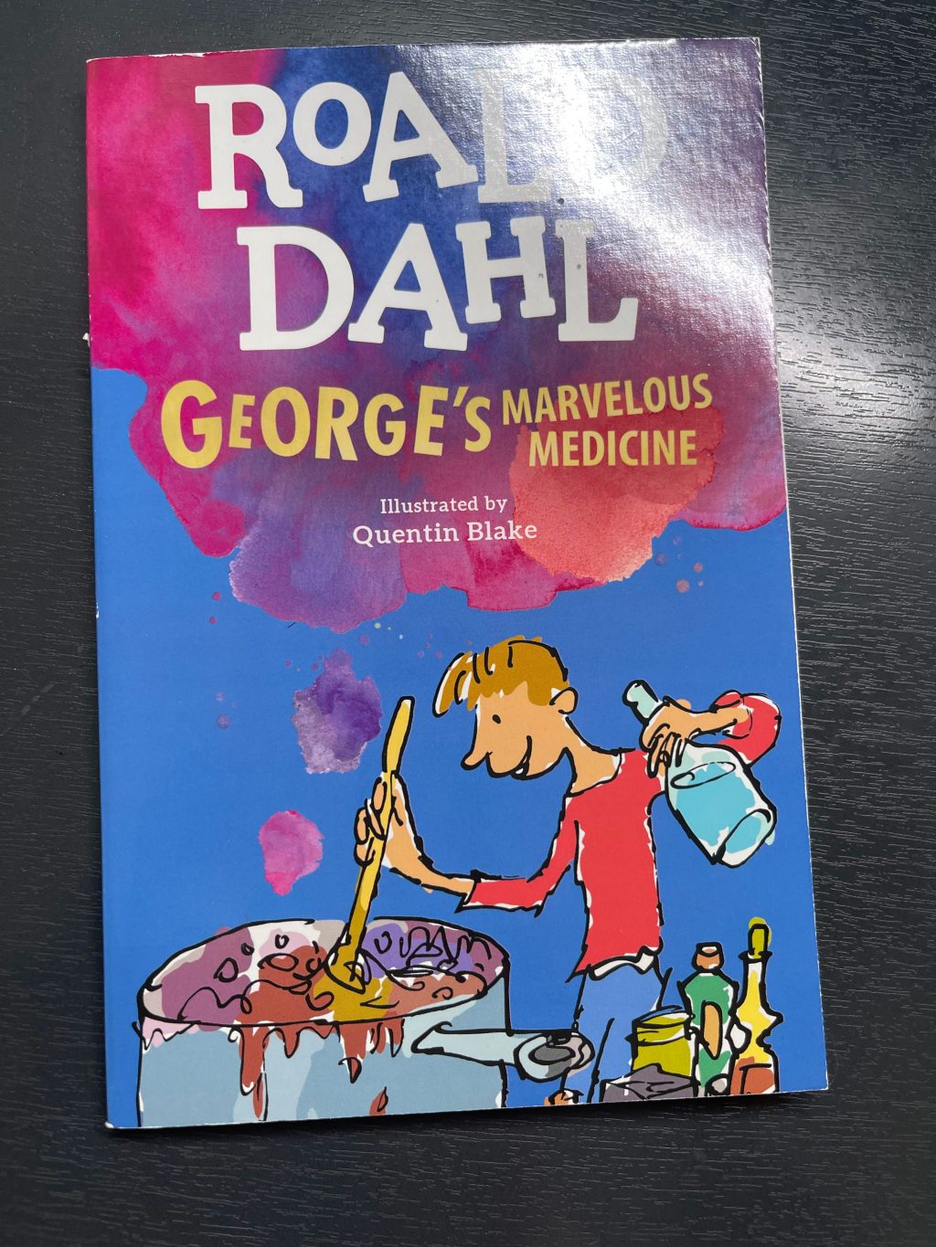 Cover of George’s Marvellous Medicine by Roald Dahl, illustrated by Quentin Blake
